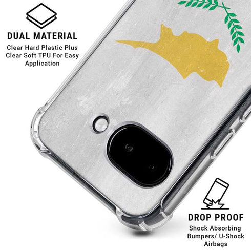Cyprus Flag Distressed Google Pixel 9a Clear Case